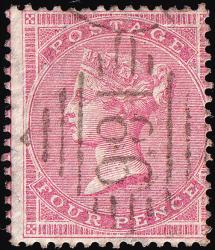 SG66a 4d Rose - Fine Used (Cat. £75) - (Spec: J51, ii) (Scott: 26)