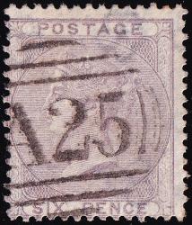 SG68 6d Lilac - Very Fine Used (Cat. £90) - (Spec: J70, iii) (Scott: 27)