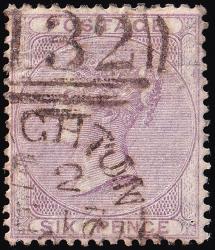 SG70 6d Pale Lilac - Fine Used (Cat. £90) - (Spec: J70, iii) (Scott: 27)