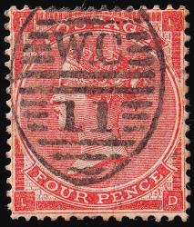 SG79 4d Bright Red (Plate 3) - Fine Used (Cat. £75) - (Spec: J52, i)