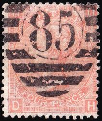 SG93 4d Dull Vermilion - Average Used (Cat. £75) - (Spec: J54/55) (Scott: 43a)
