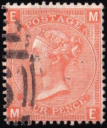 SG93 4d Dull Vermilion - Fine Used (Cat. £75) - (Spec: J54/55) (Scott: 43a)