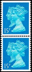 SG 1467 15p Blue Centre Band, Se-Tenant Pair of Imperf Top & Bottom