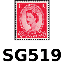 SG519 2½d Carmine-Red, Type I