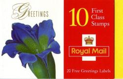 SG: KX9 Greetings 1997 Flowers reissued with 'please note that the first class rate is no longer valid in Europe'