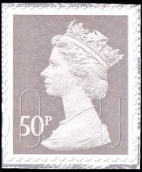 SG U2917 50p grey MA10  MPIL 'U' shaped slits with break at top & bottom