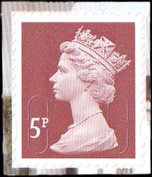SG U3057 5p Dull Red-Brown, No Overprint, Plain Backing (Walsall)