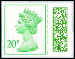 SG V4846b 20p Bright Green MPIL M22L, Booklet Backing (DY47)