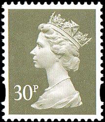 SG Y1694 30p olive grey 2 band