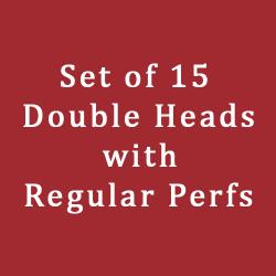 Set of 15 Double Heads with Regular Perforations
