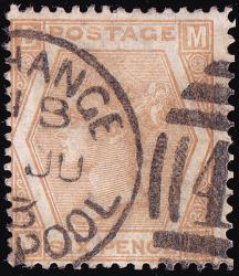 SG123 6d Pale Buff (Plate 12) - Fine Used (Cat. £200) - (Spec: J80, i) (Scott: 59b)