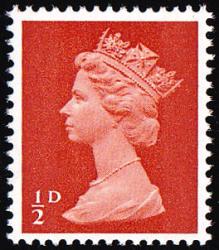U1 ½d Orange Brown, 2 Bands, PVA, Head A (SG723)