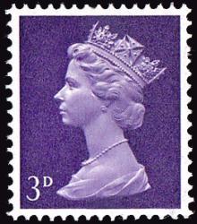U8 (1) B 3d Violet, Centre Band, Gum Arabic, Head B (SG729)