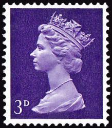 U8 (2) 3d Bluish Violet, Centre Band, Gum Arabic, Head A (SG729)