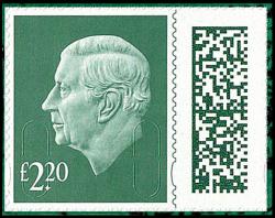 V5050 £2.20 (International Rate) Dark Green MPIL M23L, Booklet Backing