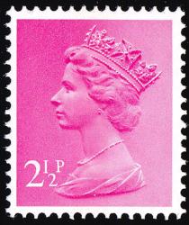 X851 (U87) 2½p - SG Listed Flaw (U87fc) at R.20/10, Break in Necklace