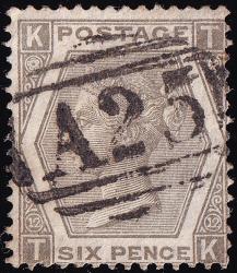 SG125 6d Grey (Plate 12) - Fine Used Abroad A25 Malta (Cat. £125) - (Spec: J81) (Scott: 60)