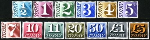 1970 Postage Due Set of 13 (SG: D77-D89)