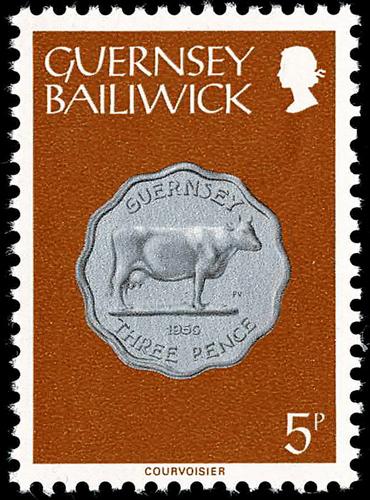 1979 Guernsey Coins 5p Yellowish Brown