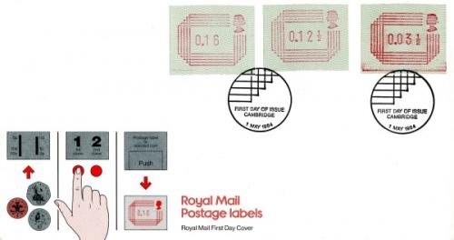 1984 1st May Postage labels royal mail cover