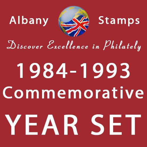 1984 to 1993 Year Set of 10 Alderney Commemorative Issues