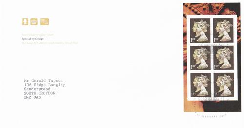 2000 15th February Special by Design Booklet Penny Black x6