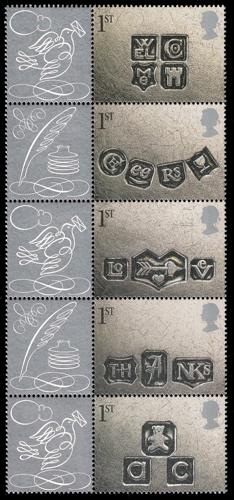 2001 Occasions strip of 5 with labels