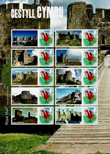 2010 Wales Castles Half Sheet with Labels (Half may vary from shown)