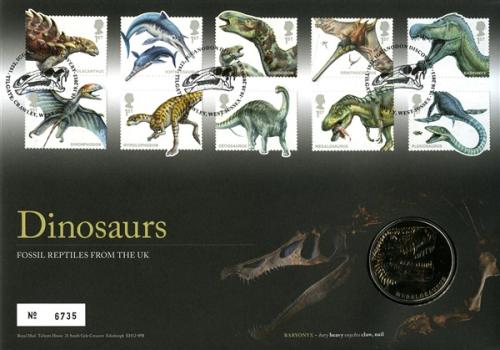 2013 Dinosaurs coin cover with medallion