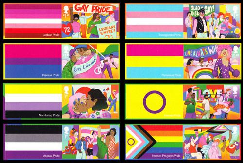 2022 Pride 8x Smilers Stamps with Labels (Labels may vary from shown)