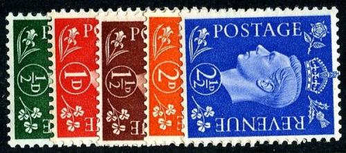 Set of 5 stamps SG462a to 466a