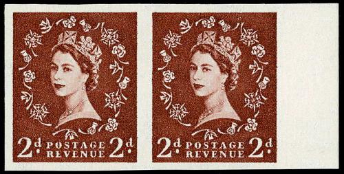 543b 2d Light Red-Brown - Imperf Pair (ACTUAL ITEM)
