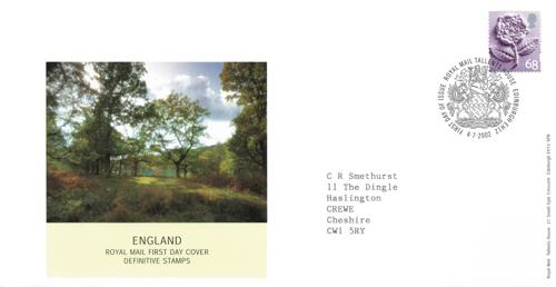 England 2002 4th July 68p Tallents House CDS Royal Mail Cover