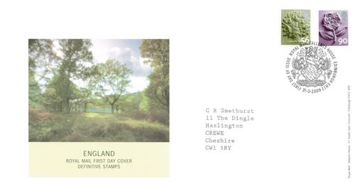 England 2009 31st March 59p & 90p Tallents House CDS Royal Mail Cover