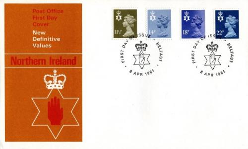 Northern Ireland 1981 8th April 11½p.14p,18p,22p Belfast CDS  post office cover