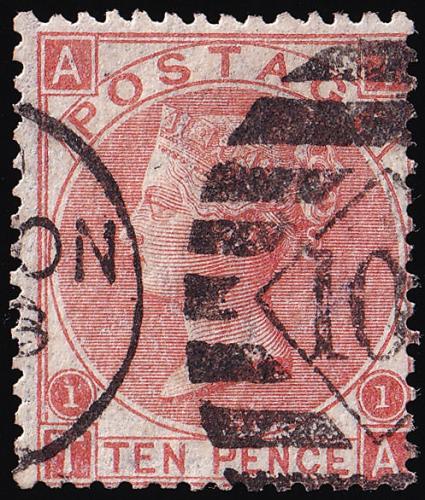 SG112 10d Red-Brown - Fine Used (Cat. £225) - (Spec: J97, i) (Scott: 53)