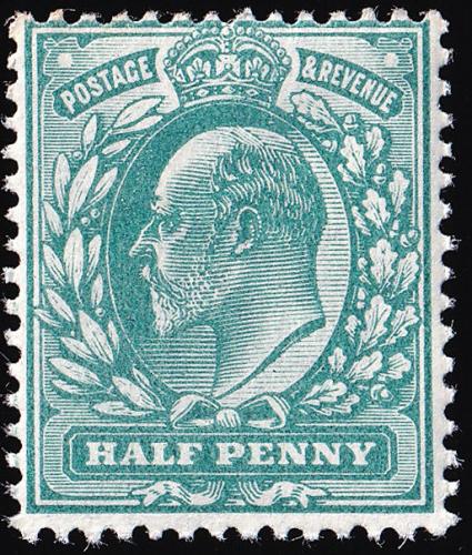 SG216 ½d Blue-Green - Unmounted Mint (Cat. £2.75) - (Spec: M1, ii)
