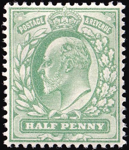 SG218 ½d Yellowish Green - Unmounted Mint (Cat. £2.75) - (Spec: M2, ii)