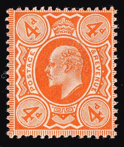 SG239 4d Brown-Orange - Unmounted Mint (Cat. £300) - (Spec: M25, i)