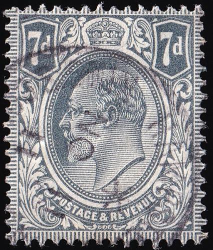 SG249 7d Grey-Black - Fine Used (Cat. £15) - (Spec: M37, i) (Scott: 145)