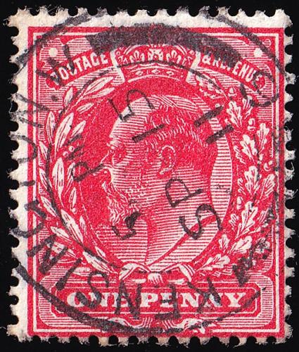 SG273 1d Deep Rose-Red - Fine Used (Cat. £7.50) - (Spec: M6, ii)