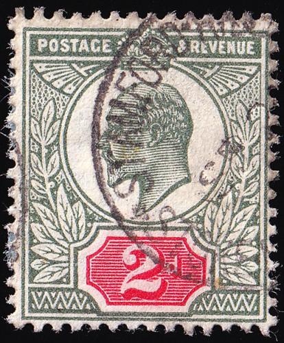 SG292 2d Grey-Green & Bright Carmine - Fine Used (Cat. £12) - (Spec: M13, iv)