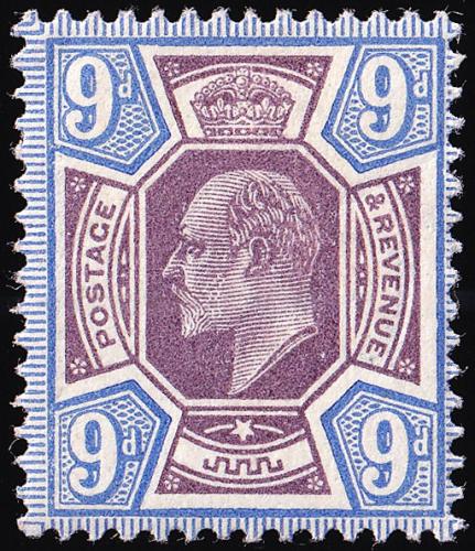 SG308 9d Slate-Purple & Cobalt-Blue - Fine Mounted Mint (Cat. £225) - (Spec: M41, iv)