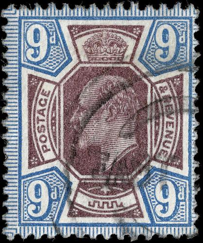 SG308 (M41, IV) 9d Slate-Purple & Cobalt-Blue, Fine Used (Cat. £110)