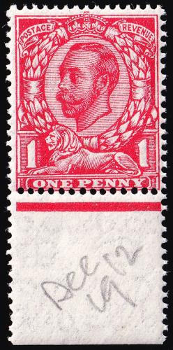 SG349 1d Bright Scarlet - Unmounted Mint (Cat. £25) - (Spec: N13, ii)