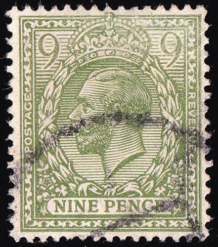 SG393a 9d Olive-Green - Good Used (Cat. £30) - (Spec: N30, i) (Scott: 183)