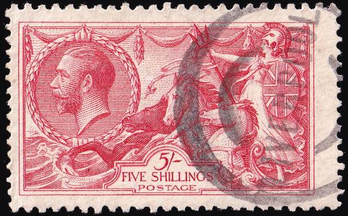 SG416 5/- Rose-Red - Good Used (Cat. £95) - (Spec: N68) (Scott: 180)