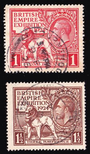 SG430-431 1924 British Empire Exhibition - Fine Used (Cat. £26) - (Spec: NCom1-2) (Scott: 203-204)