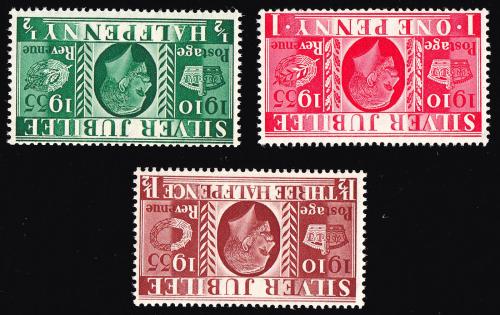SG453WI-455WI 1935 Silver Jubilee Wmk Inverted - Unmounted Mint (Cat. £35) - (Spec: NCom10a-12a)