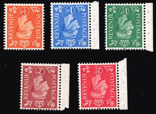 SG503WI-507WI Set of 5 New Colours, Wmk Inverted - Unmounted Mint (Cat. £19) - (Spec: Q3b/Q15a) (Scott: 280i-284i)